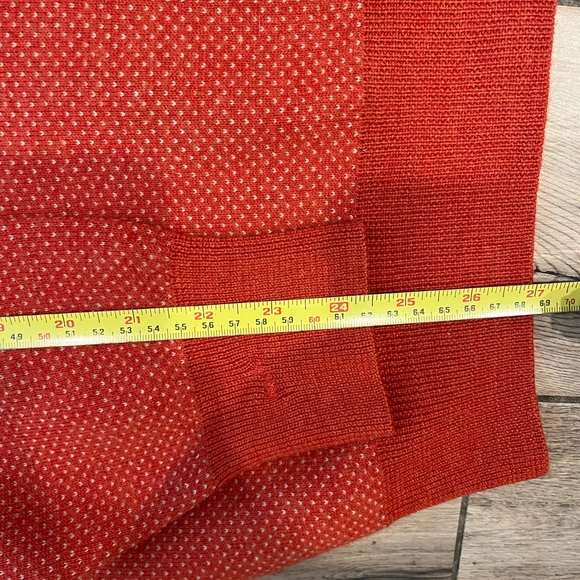 Peter Millar Sweater Mens Large Orange Merino Wool 1/4 Zip Pullover Casual Golf - Picture 3 of 8